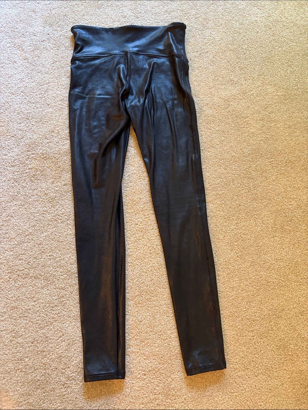 SPANX Black Faux-Leather Leggings - Picture 2 of 3